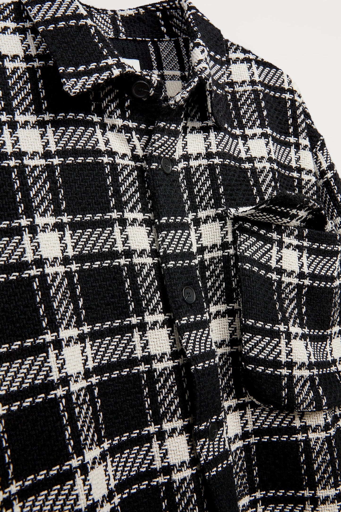 B&W Checkered Shirt Jacket - XL