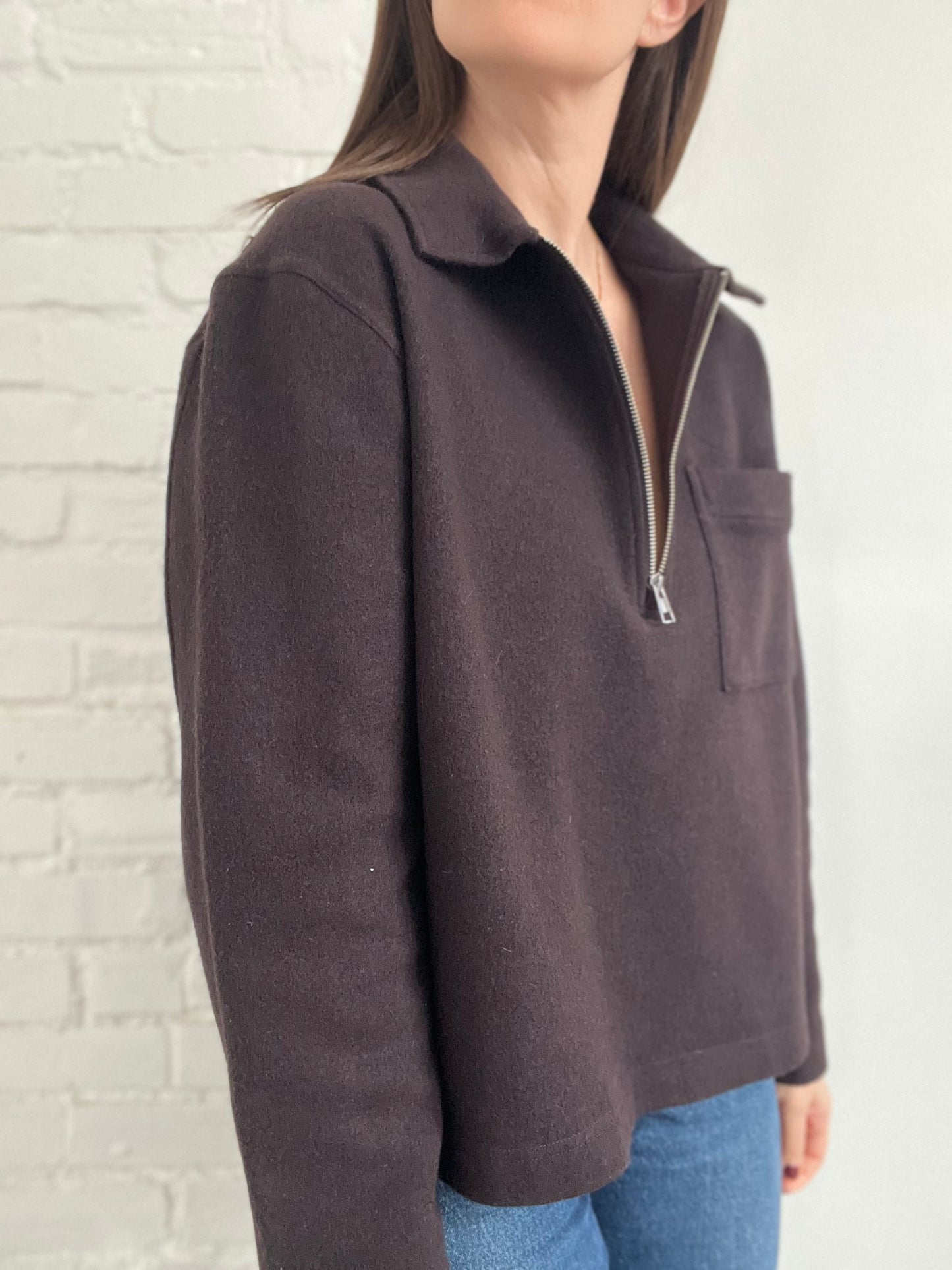 COS 1/2 Zip Boiler-Wool Jumper - XL