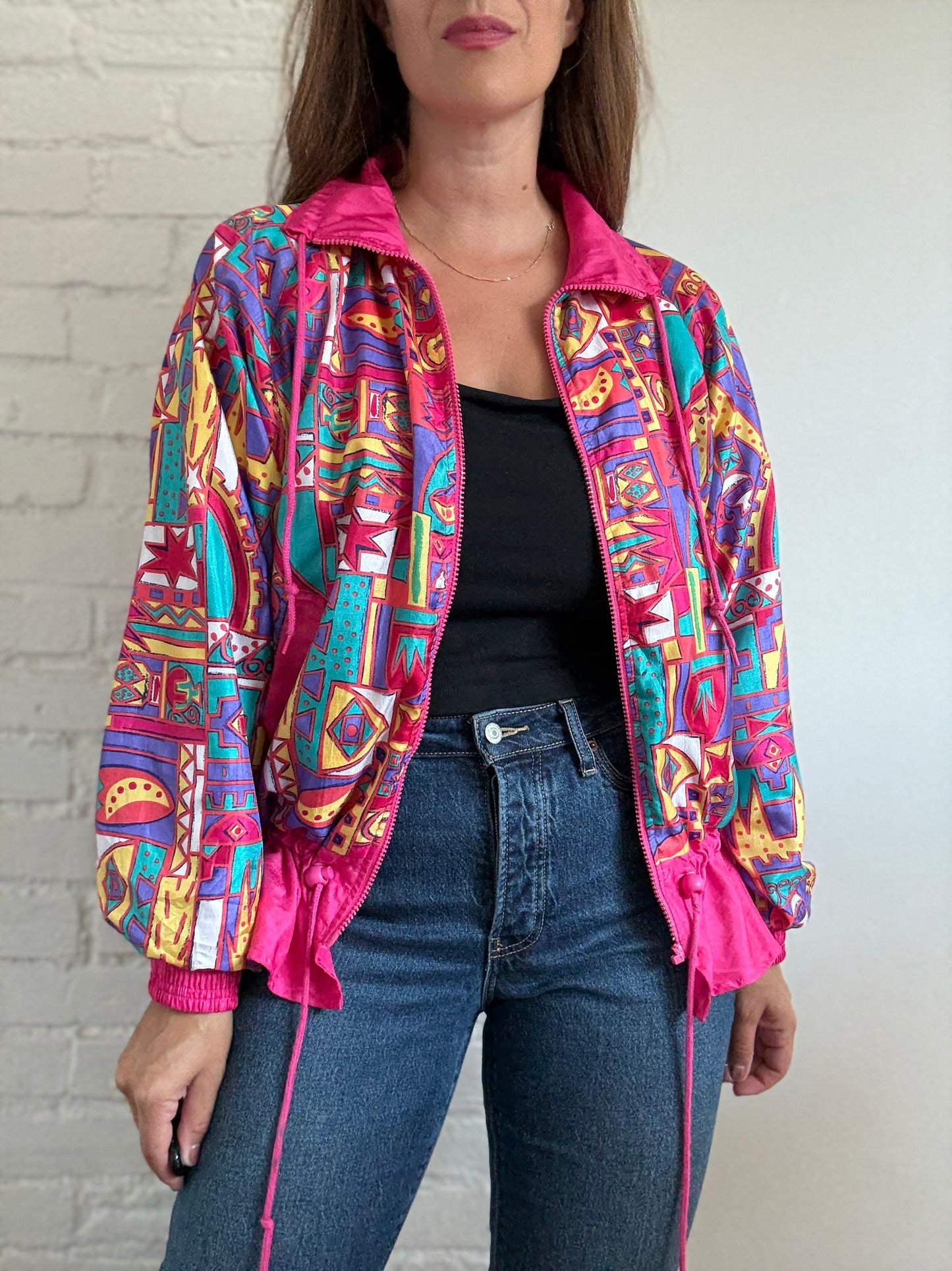 90s Eclectic Windbreaker Jacket - Size M/L