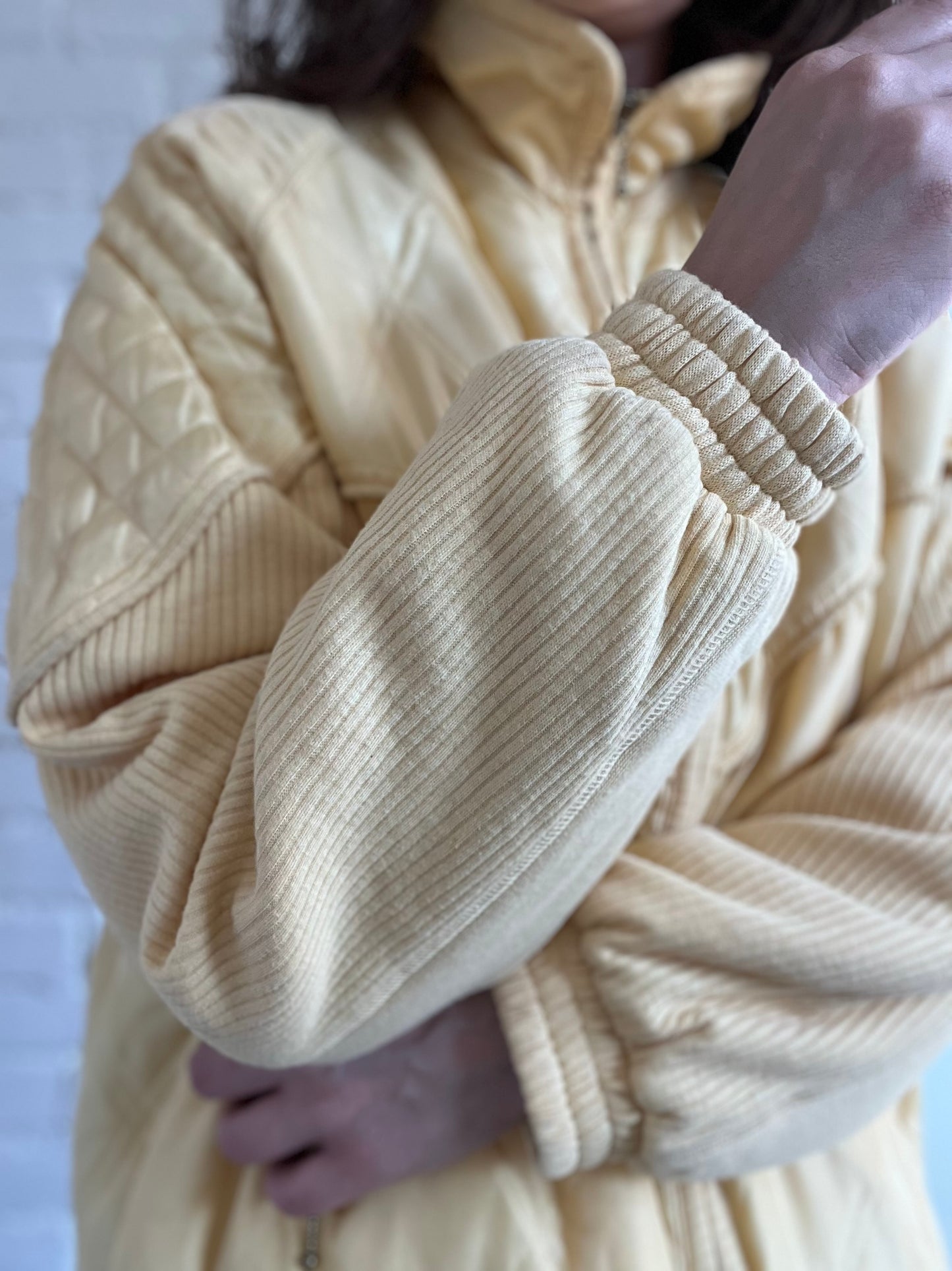 Yellow Silk Bomber Jacket - Sz. L