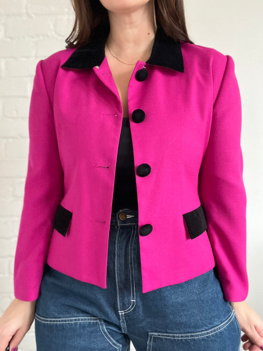 Hot Pink & Velvet Lady Jacket - Size M