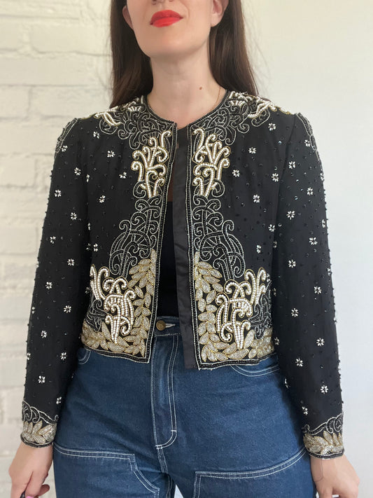 Beyoncé Festive Beaded Cardi - L