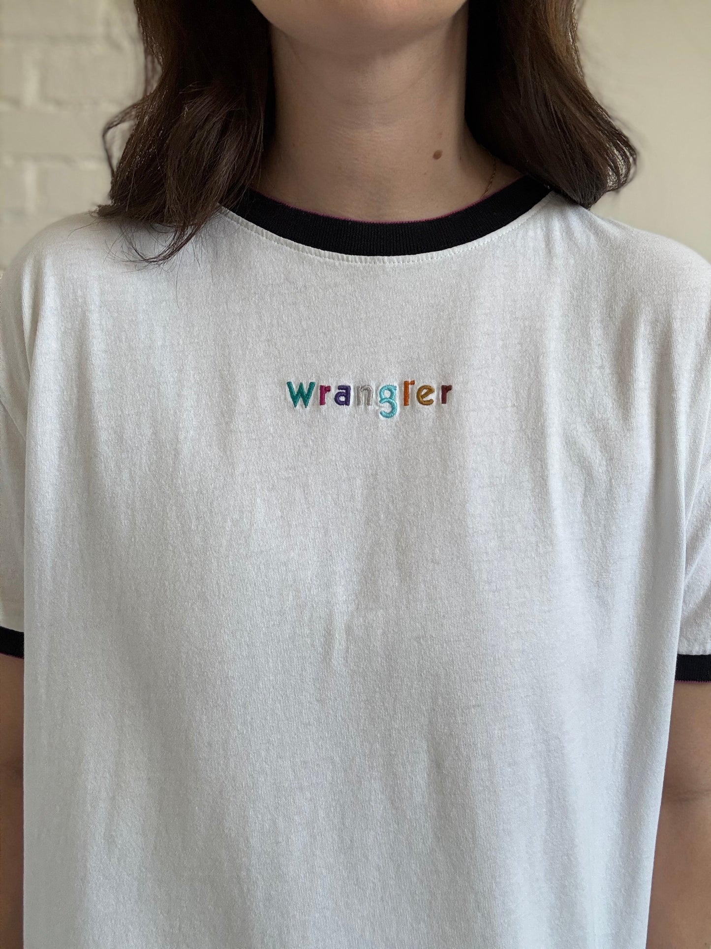 Rainbow Wrangler Ringer T-Shirt - Sz. L