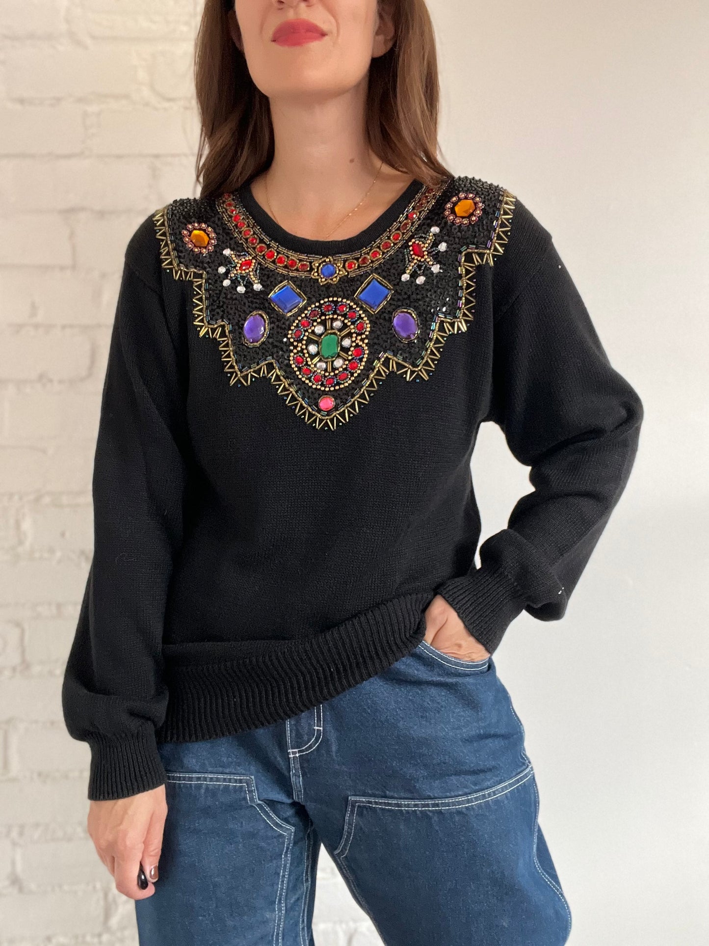 Gemstone Fire Knit Sweater - L