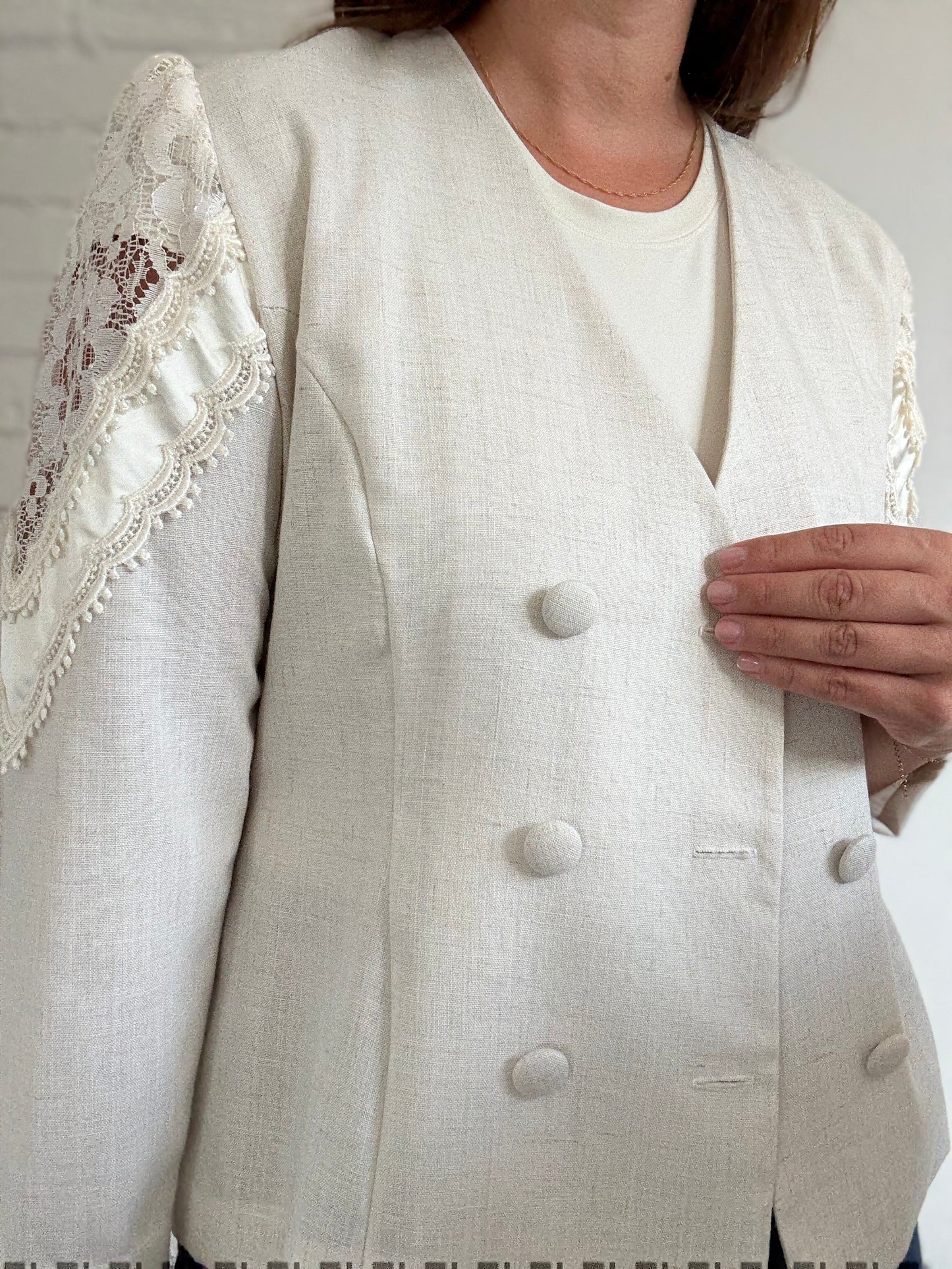 Linen & Lace Blazer - Size M/L