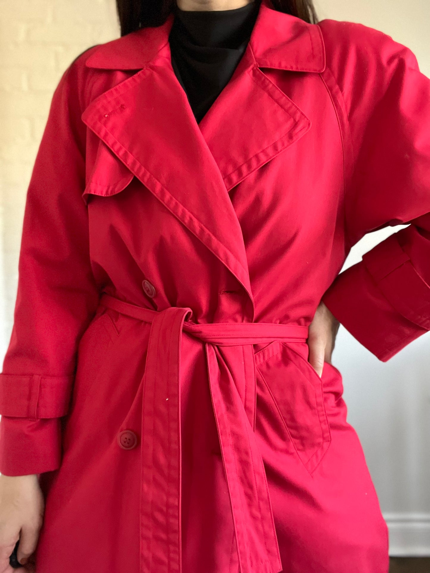 Red Trench Coat - Size XL