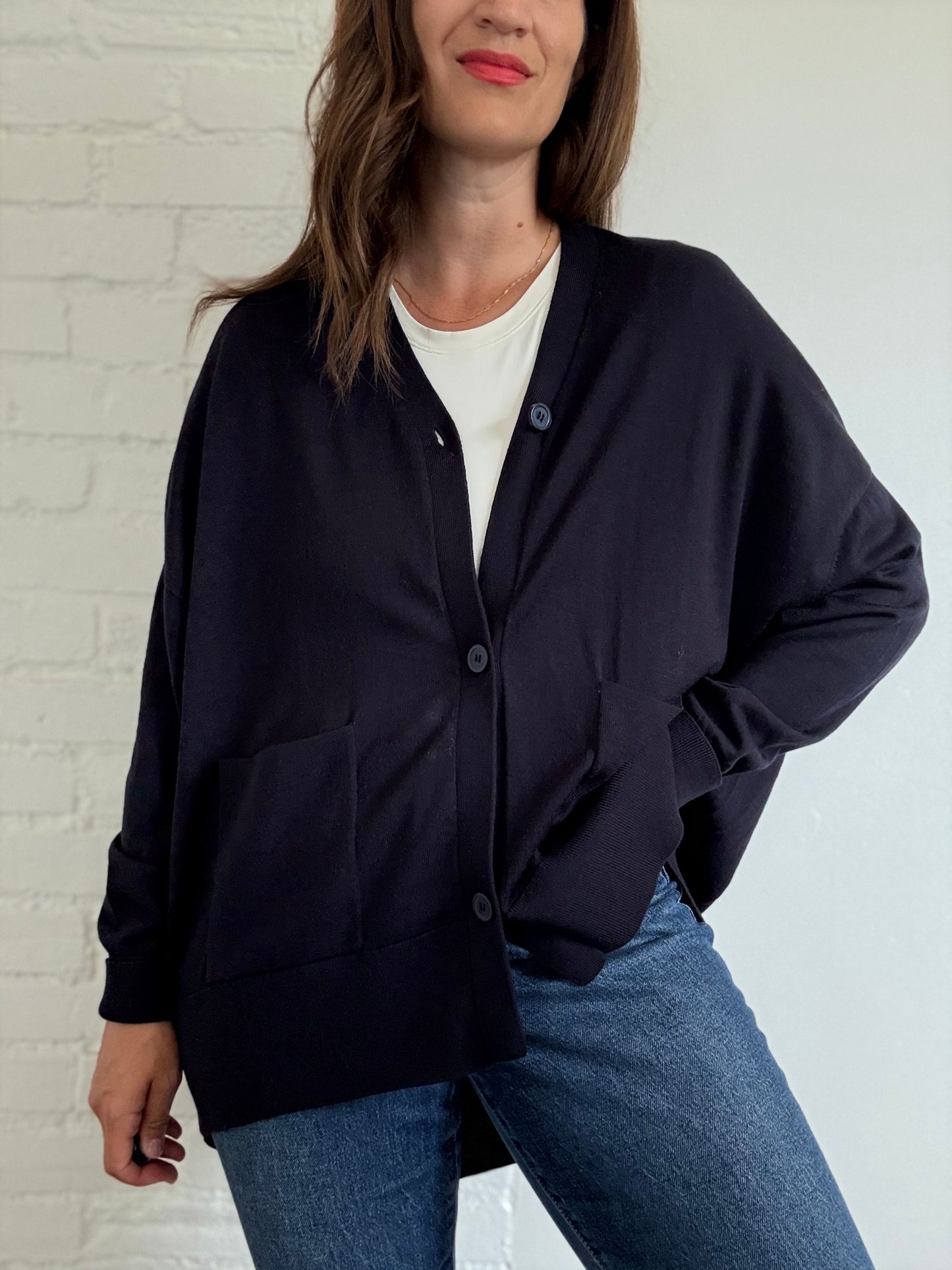 COS Draped Back Cardigan - Size M