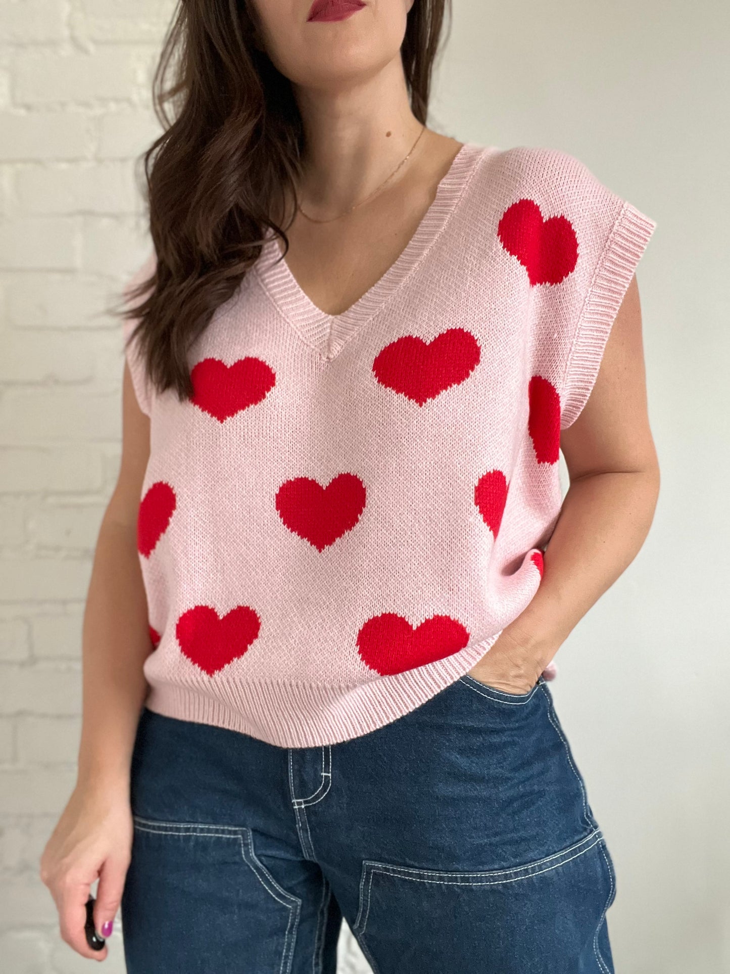 Hearts Sweater Vest - Size XL
