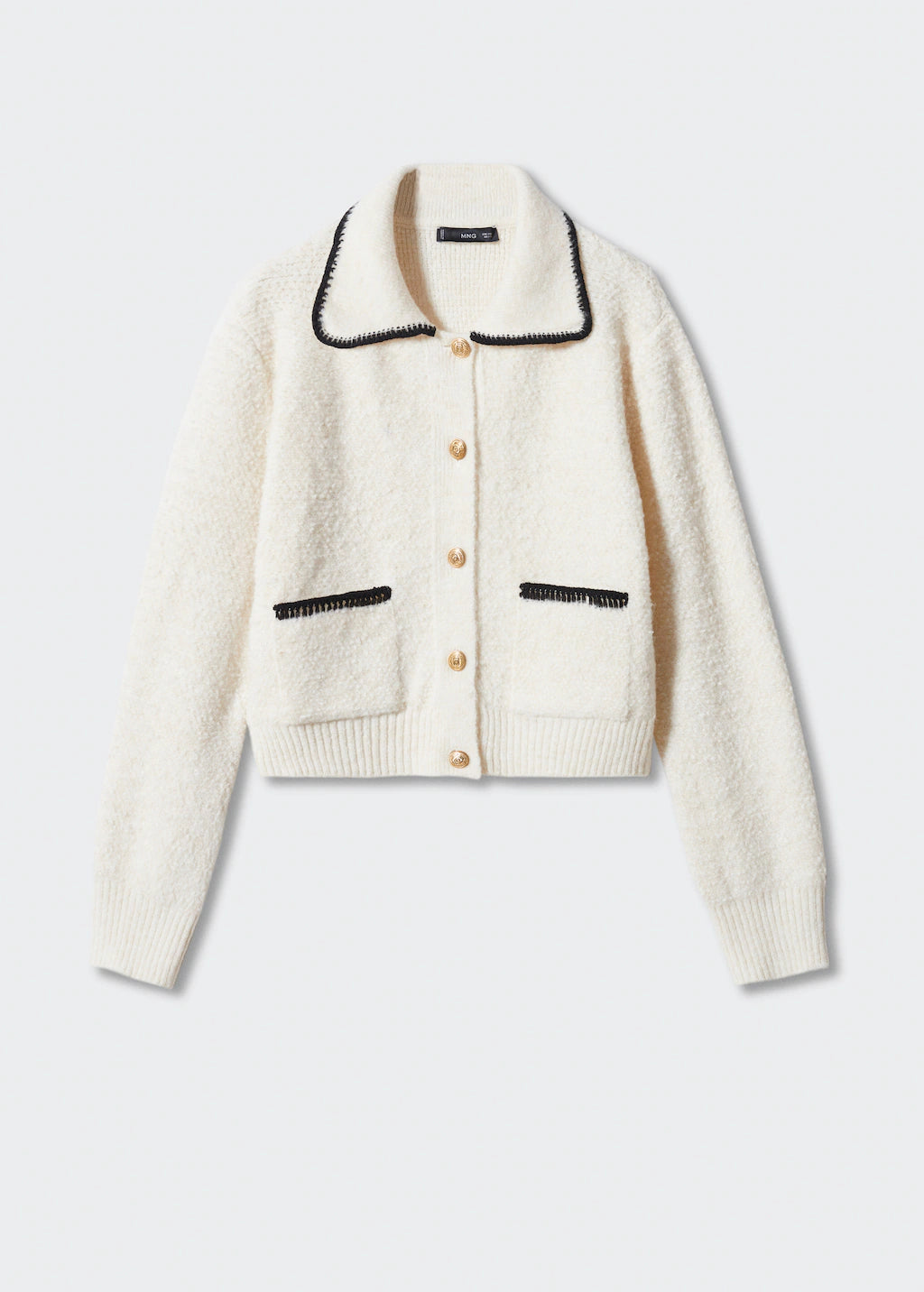 Mango Contrast Trims Sweater - Size L