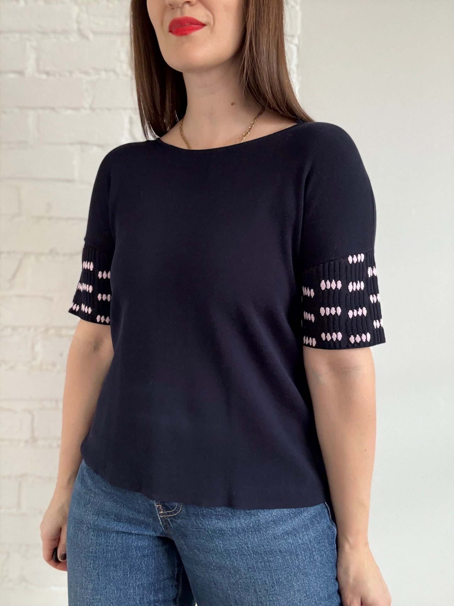 COS Blue Knit Tee - Size S