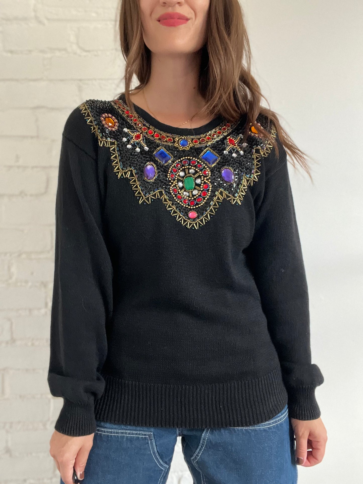 Gemstone Fire Knit Sweater - L