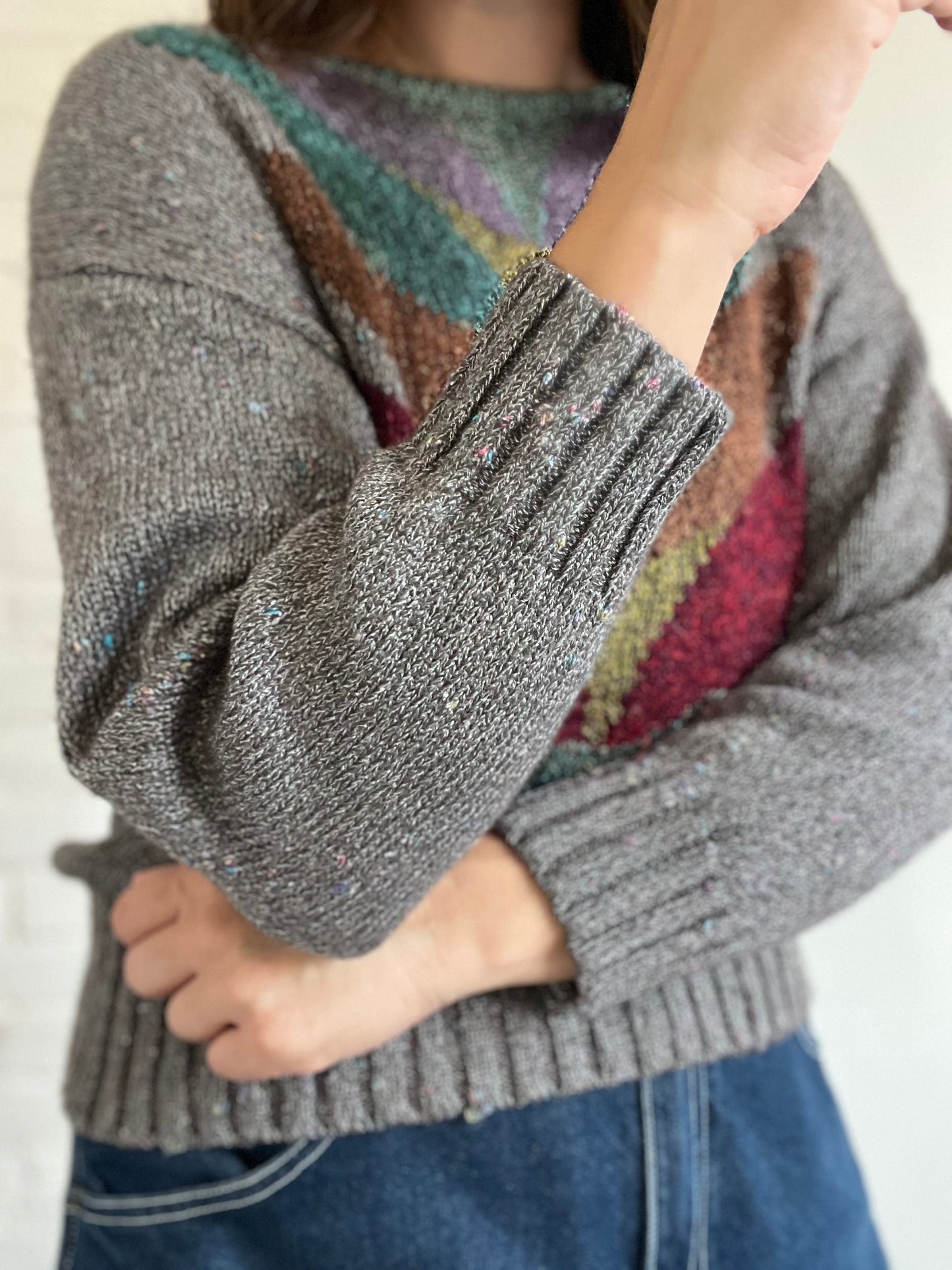 Metallic Colourful Knit Sweater - Size M