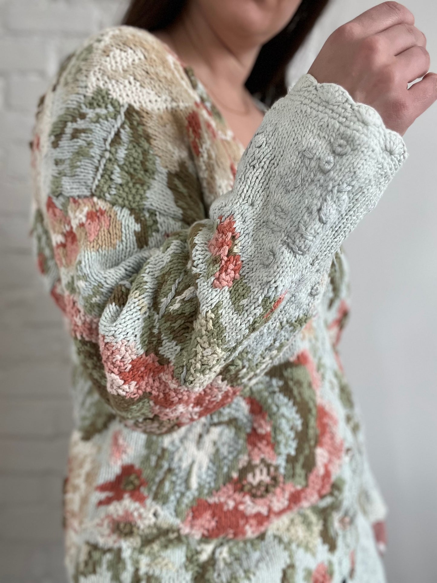 Handknit Pastel Cardigan - L