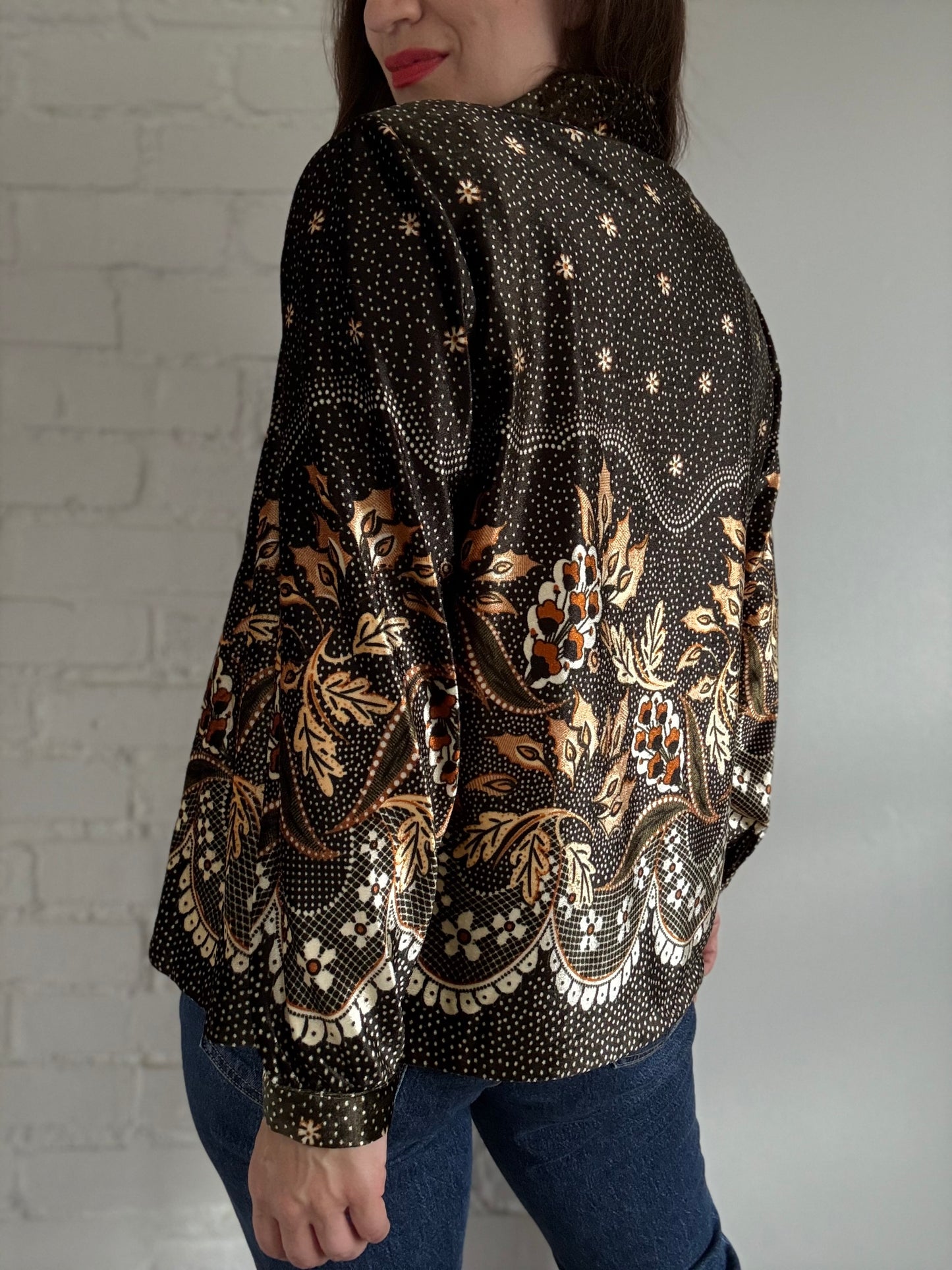 Green Velvet Nature Cardigan - Size L