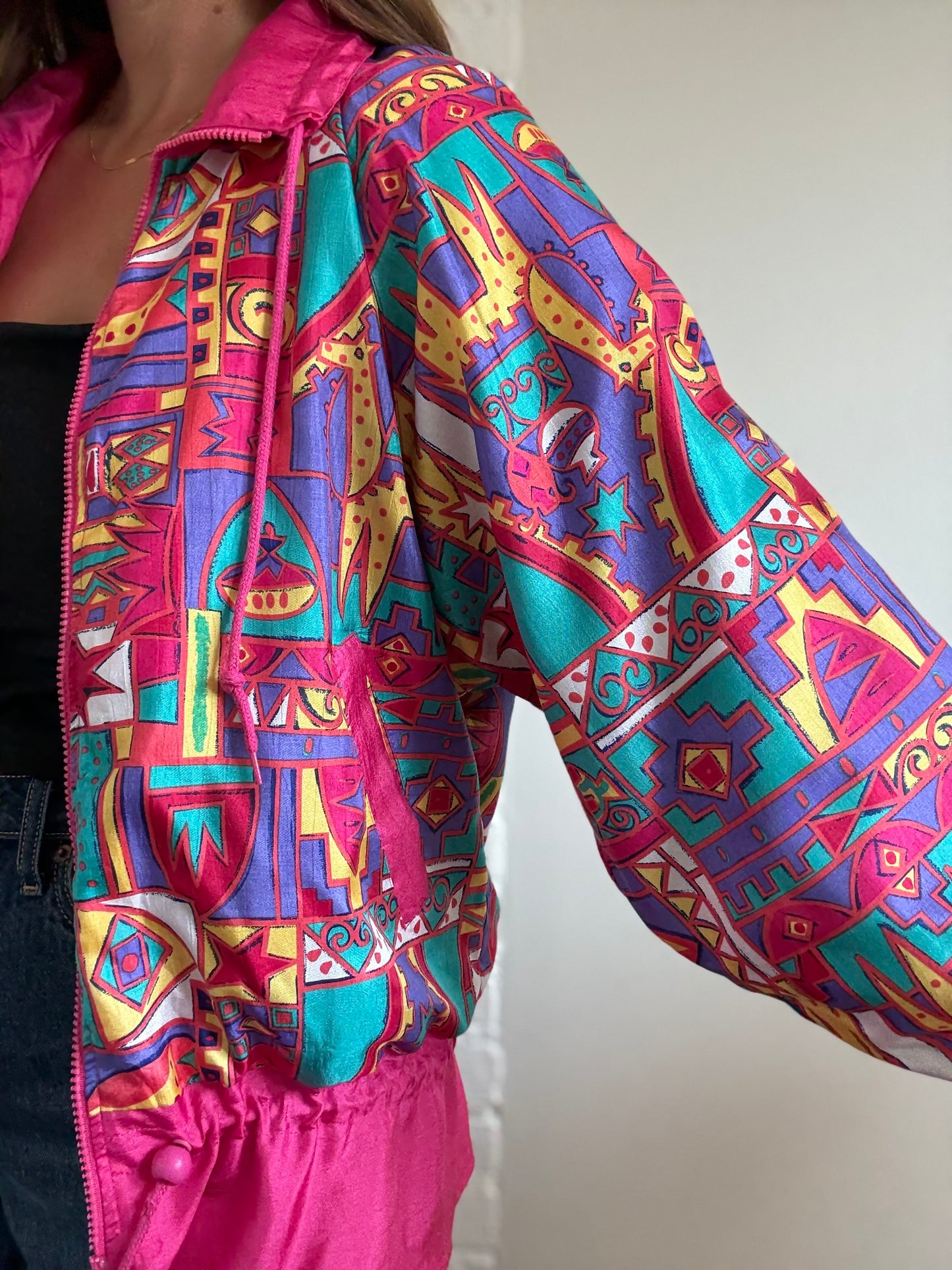 90s Eclectic Windbreaker Jacket - Size M/L