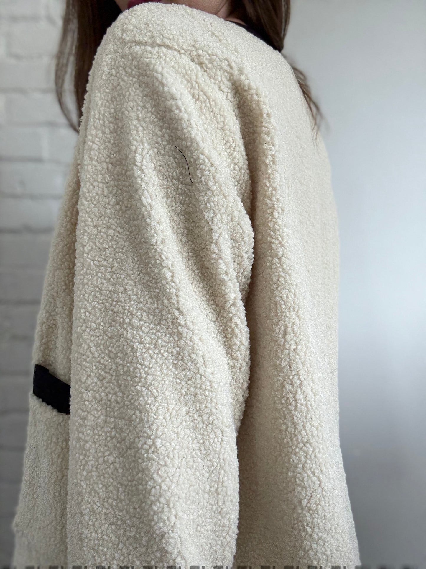 Teddy Boucle Ivory Coat- Size L/XL