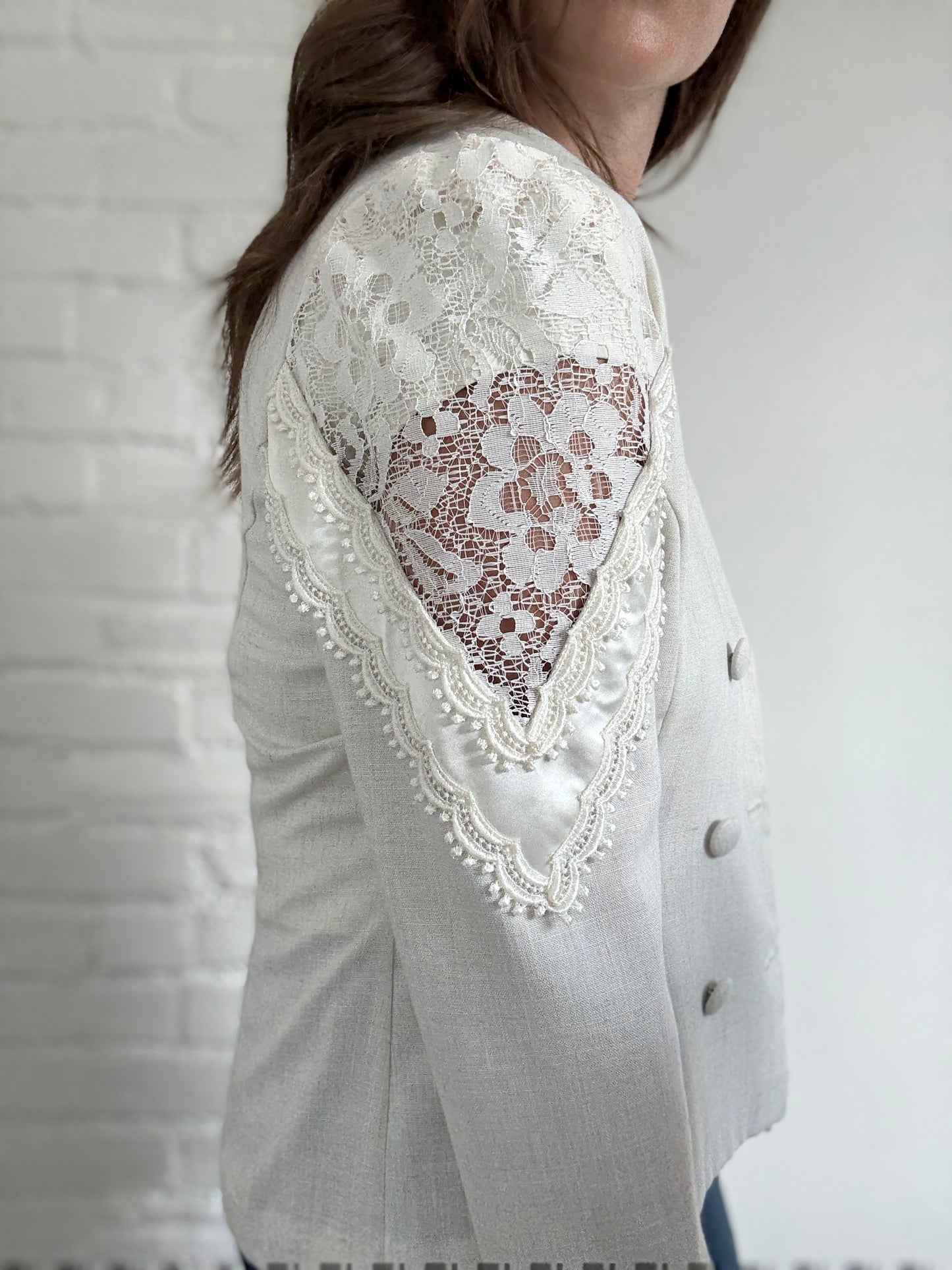 Linen & Lace Blazer - Size M/L