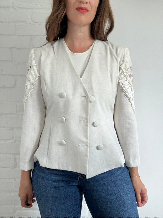 Linen & Lace Blazer - Size M/L