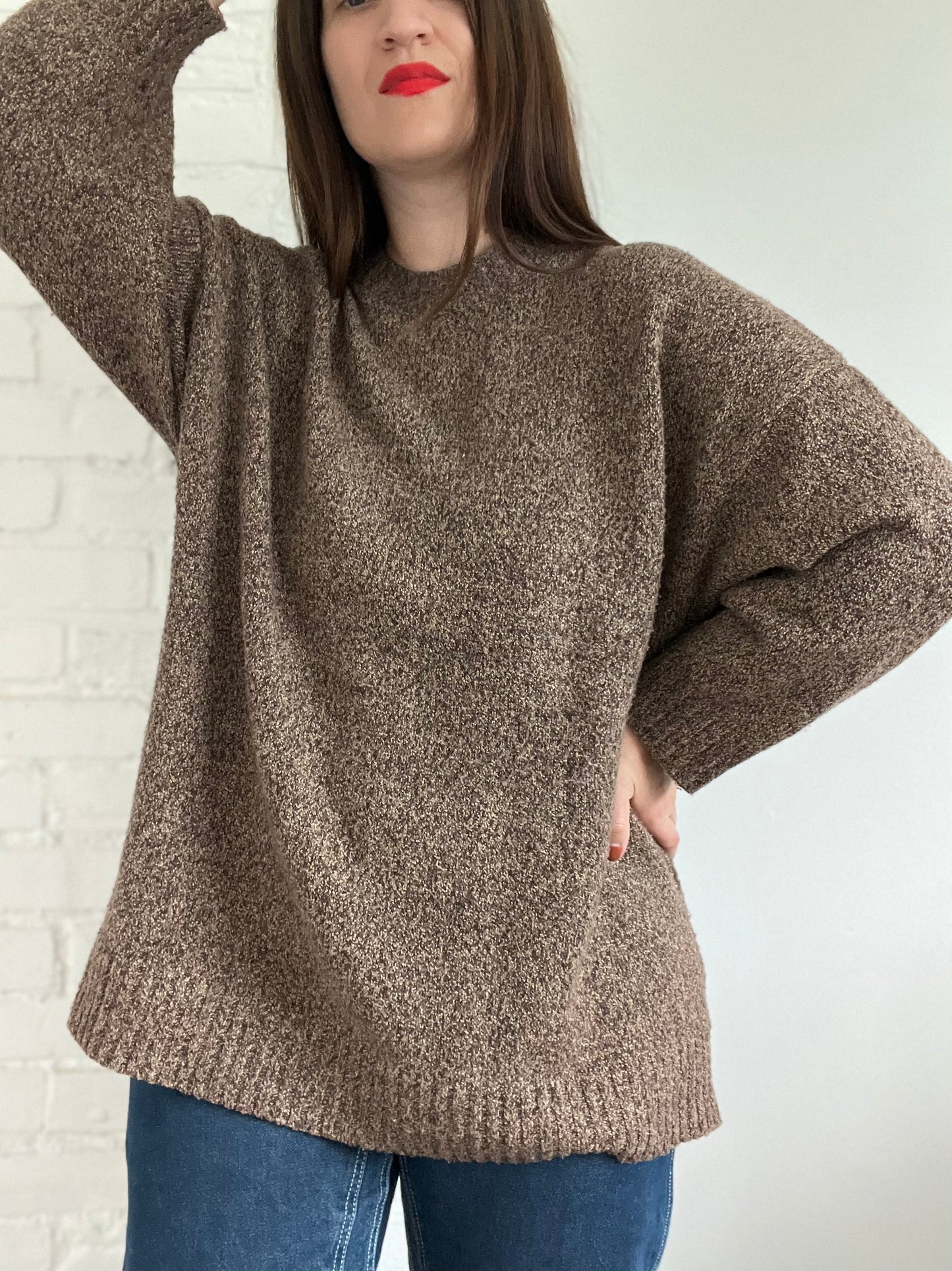 Oversized Chocolate Brown Sweater - S (Very Oversized)
