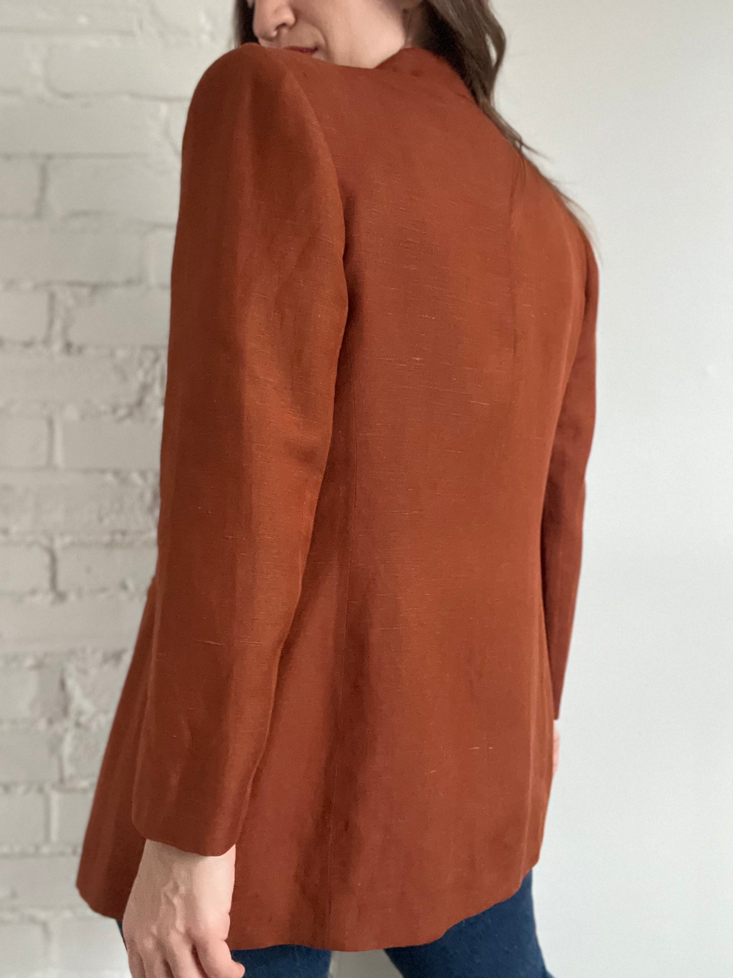 Vintage Linen Copper Blazer - 10 or M/L