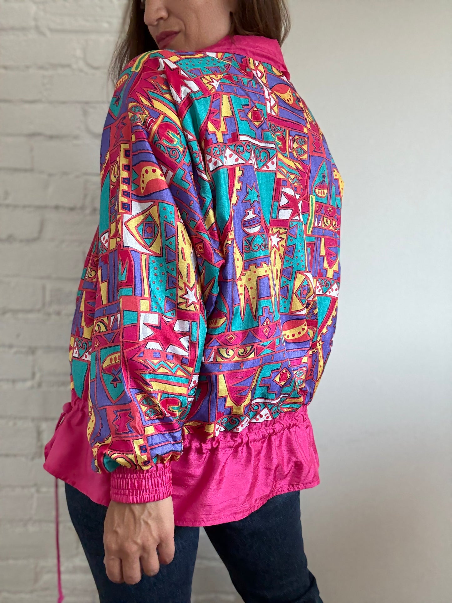 90s Eclectic Windbreaker Jacket - Size M/L