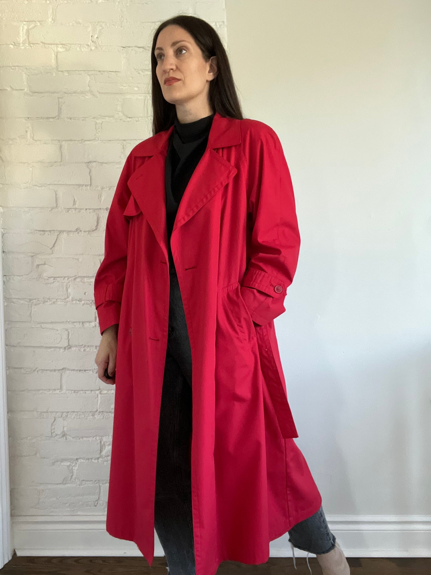 Red Trench Coat - Size XL