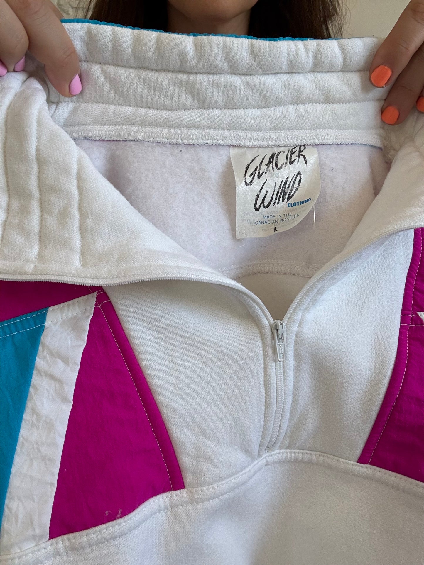 Retro Whistler Quarter Zip Sweater - Size L