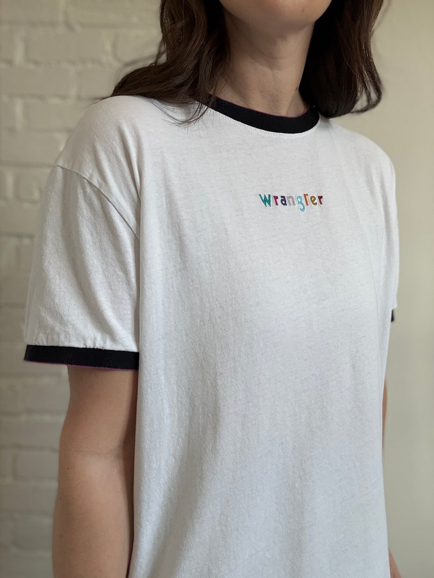 Rainbow Wrangler Ringer T-Shirt - Sz. L