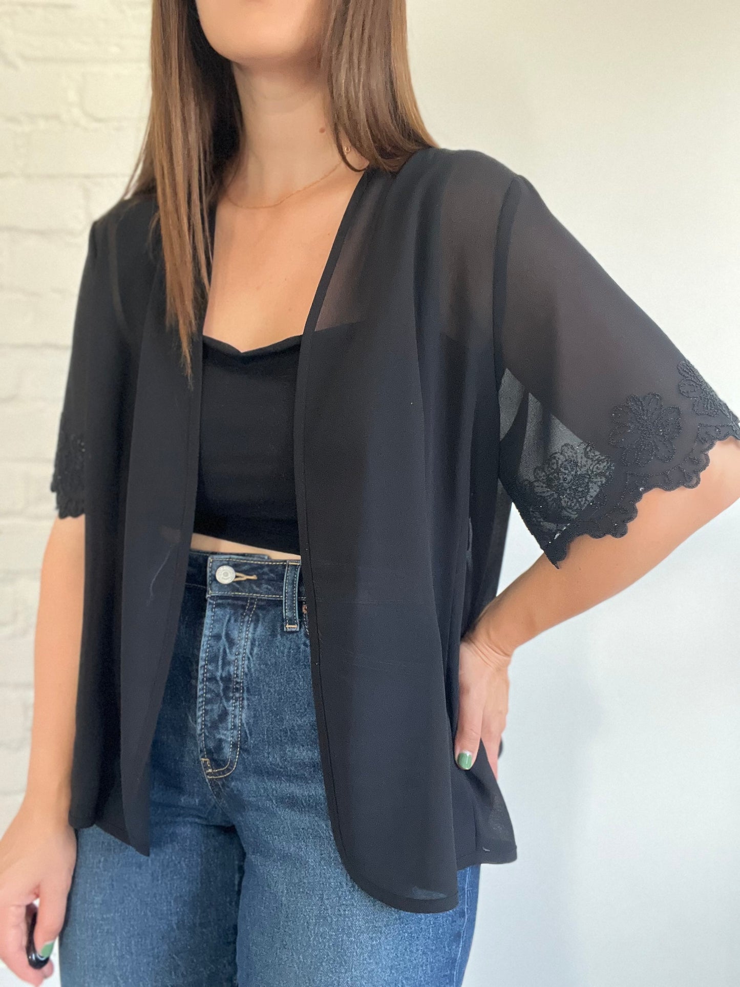 Black Sheer Topper - Size L