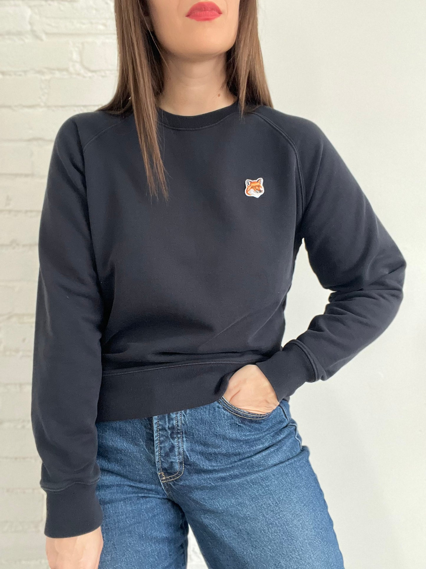 Maison Kitsune Fox Head Patch Sweater - M/L
