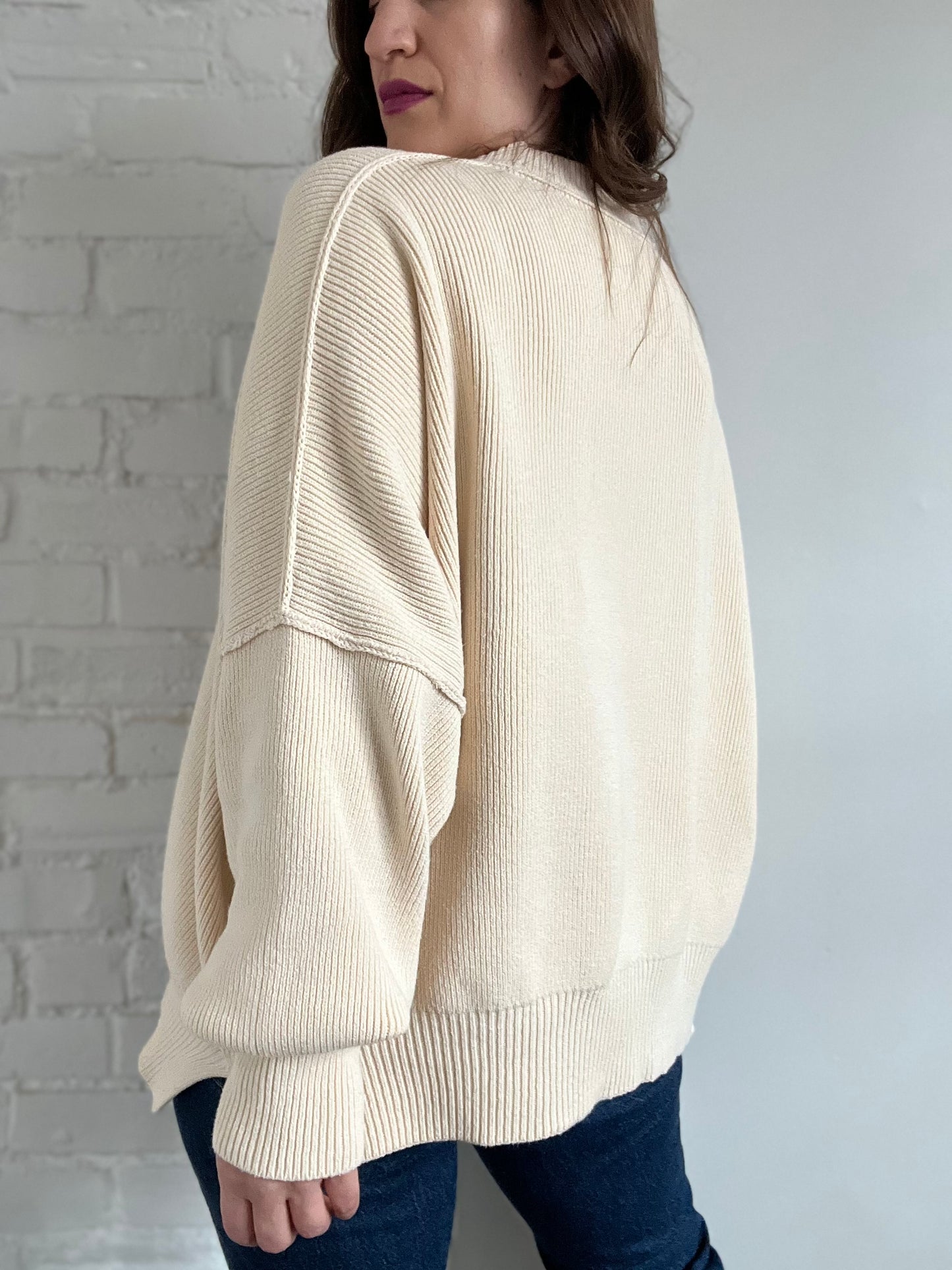 Free People Oversized Knit Sweater - M