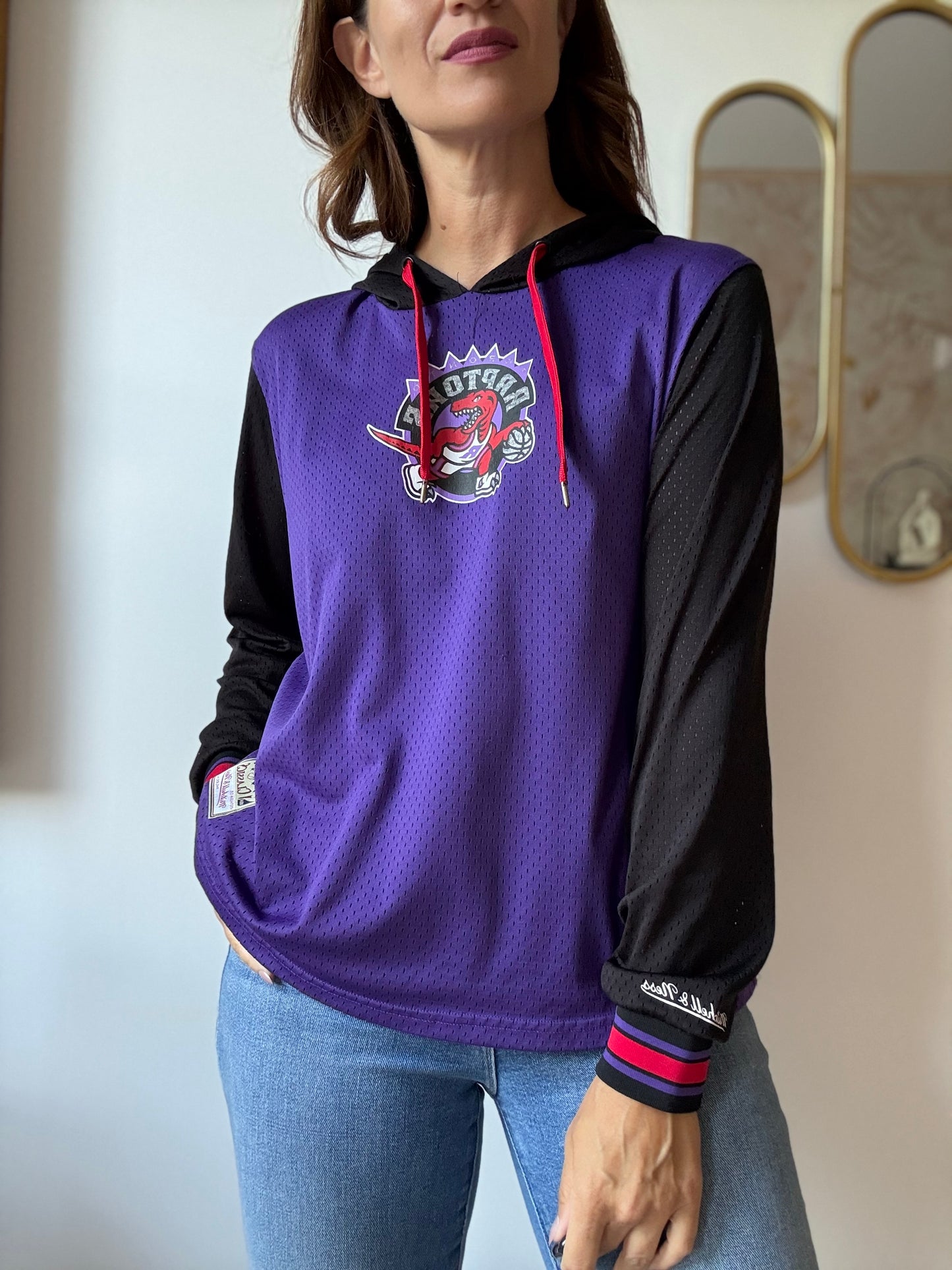 Raptors Harwood Buzzer Beater Mesh Hoodie - Size L (Womens)