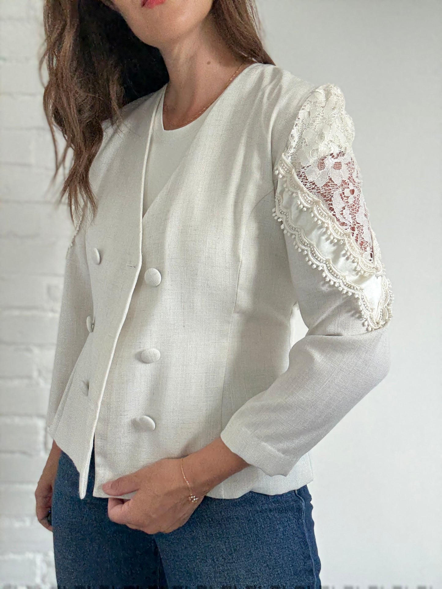 Linen & Lace Blazer - Size M/L