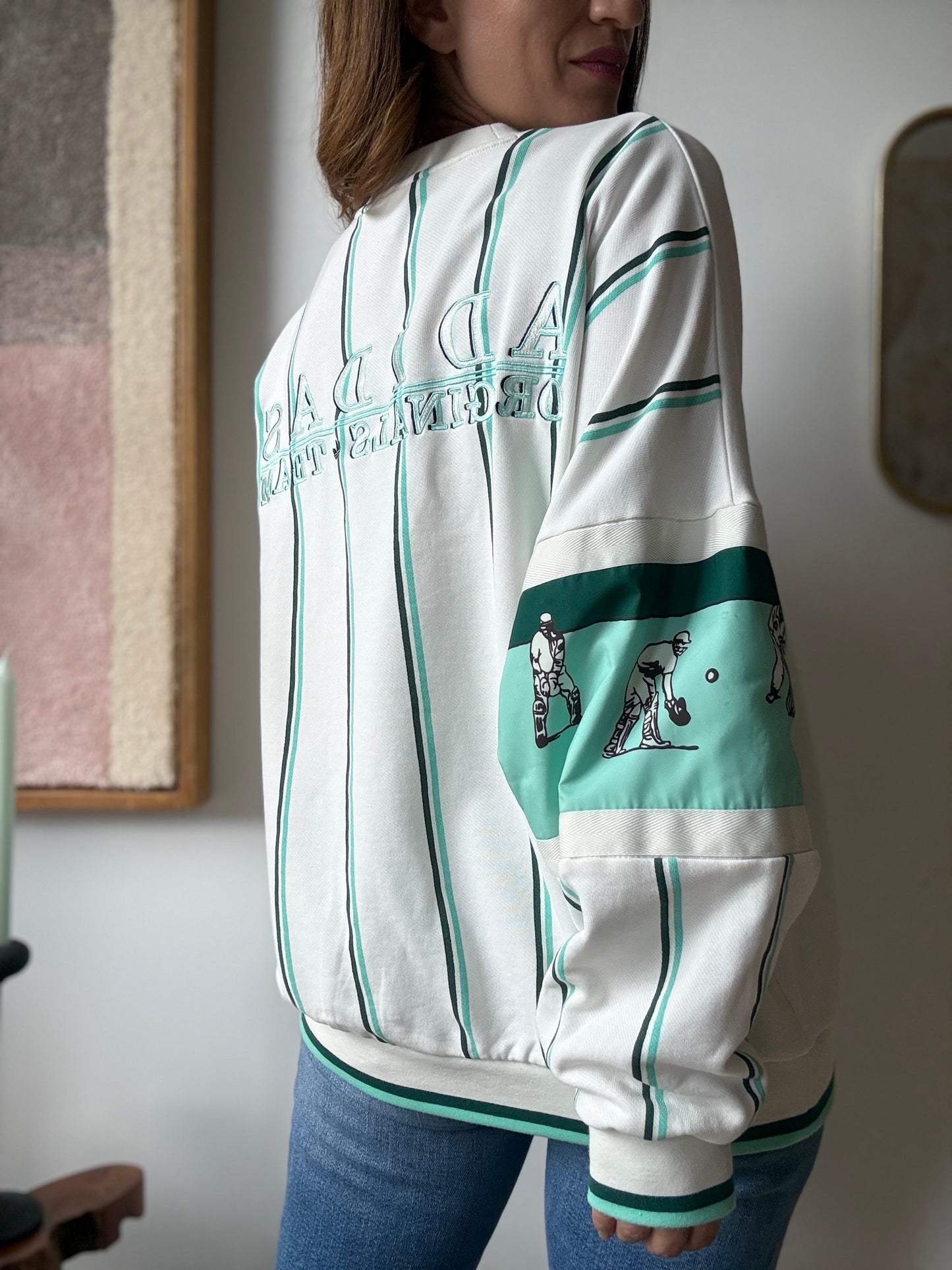 Retro Adidas Cricket Crew Sweatshirt - Size Large