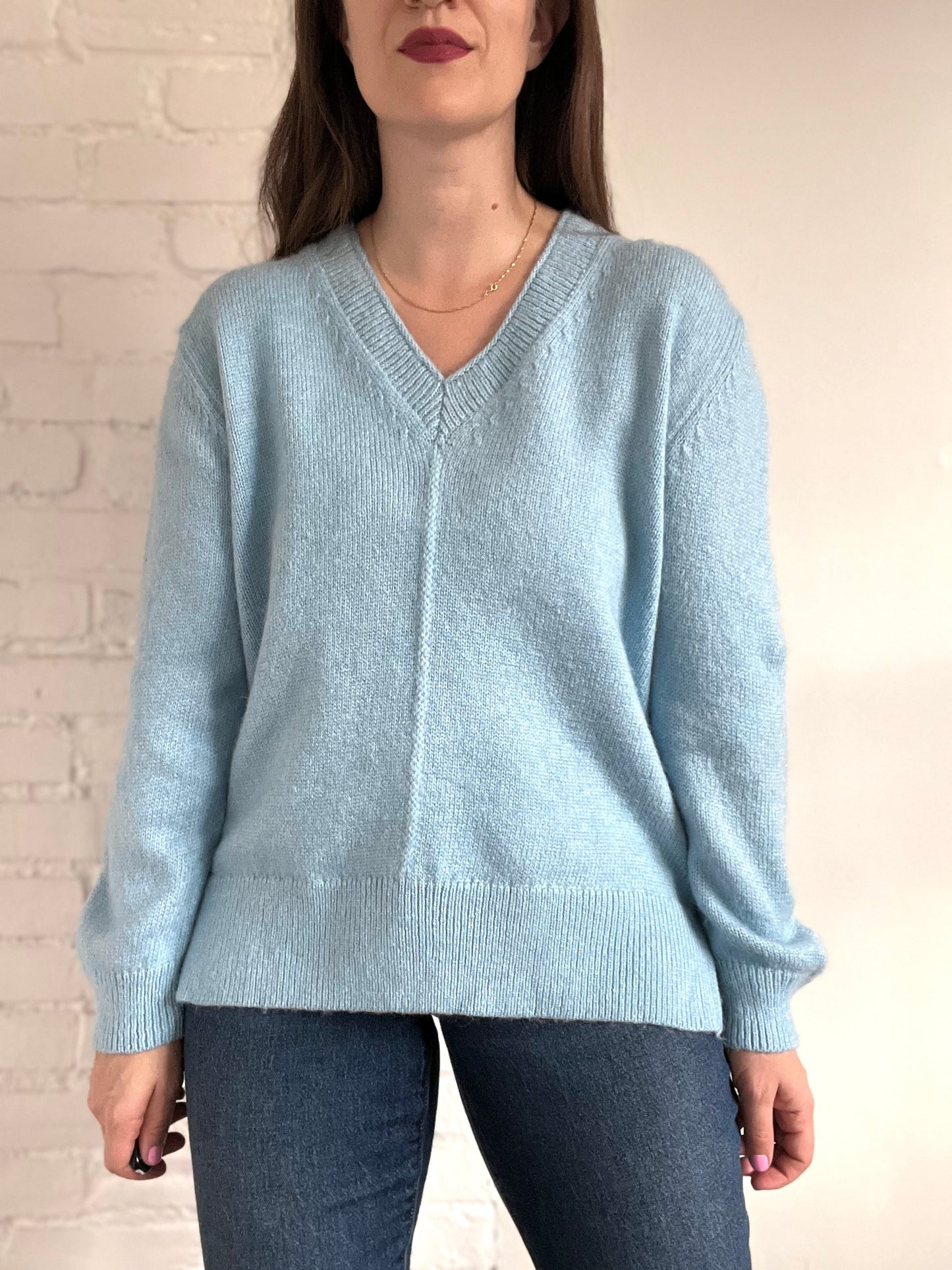 Blue Knitted Jumper - M (Copy)