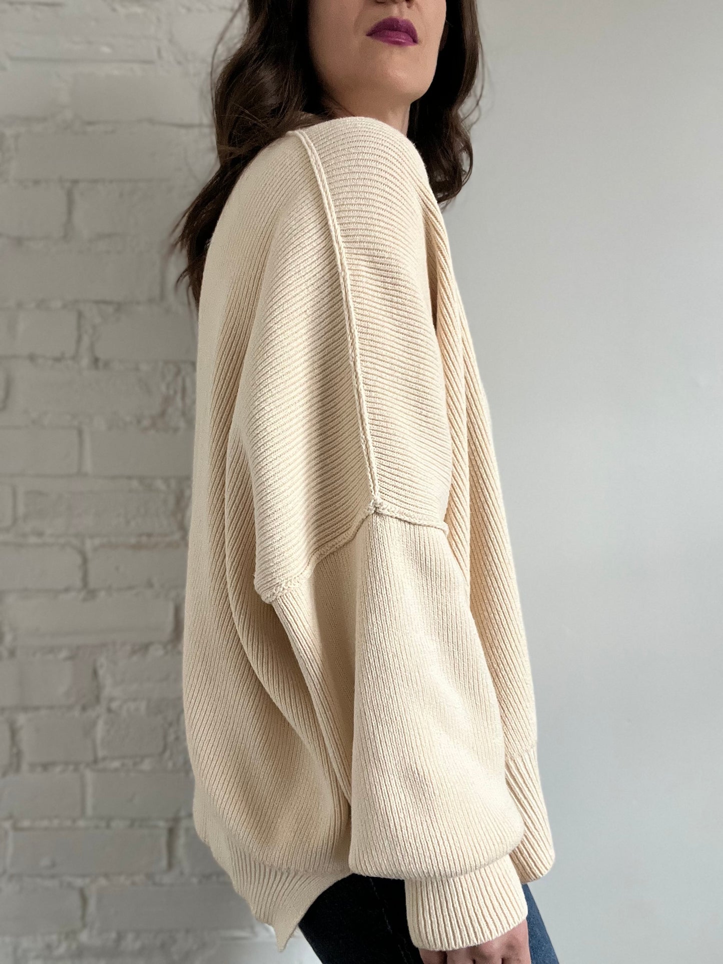 Free People Oversized Knit Sweater - M