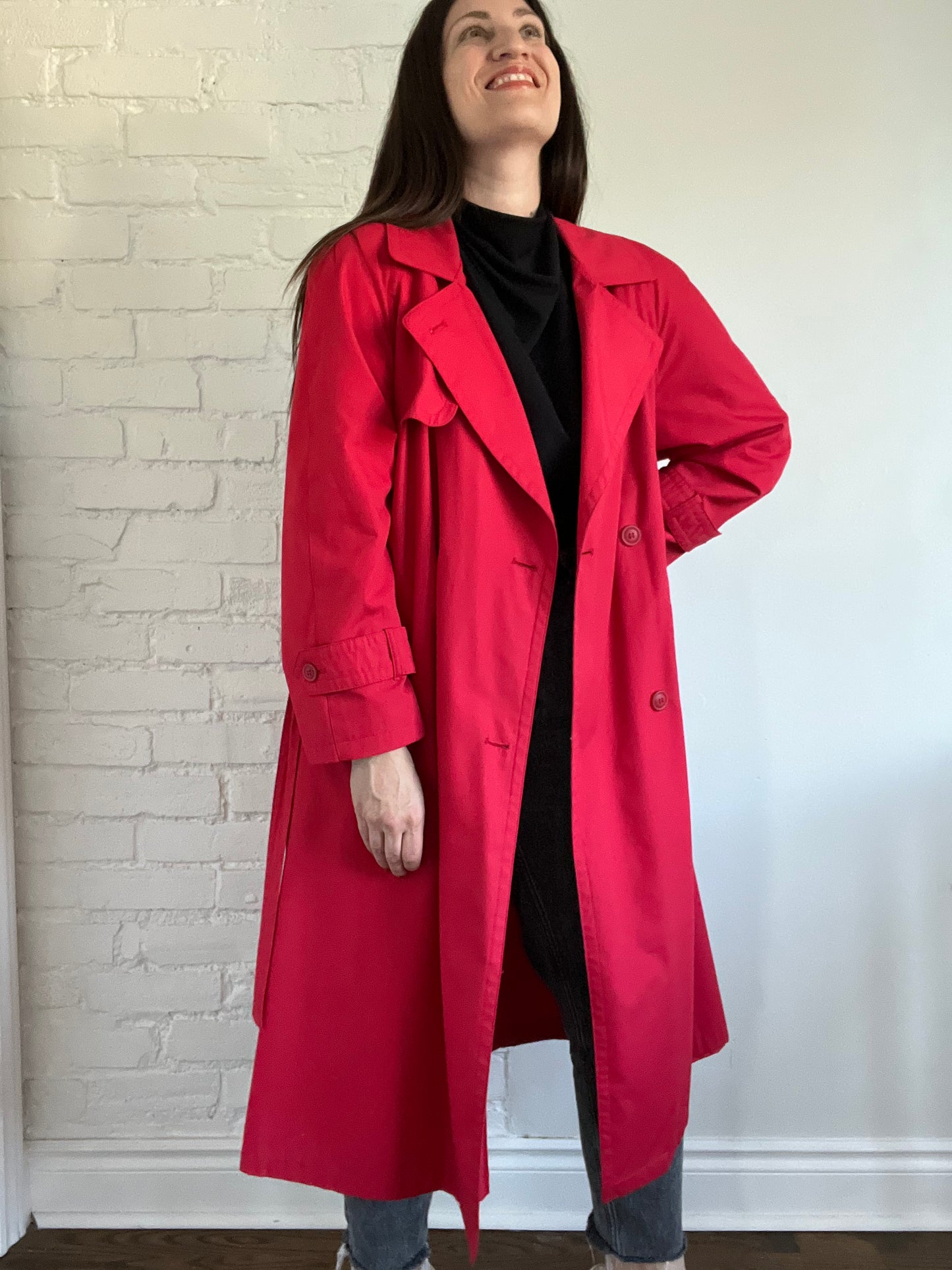 Red Trench Coat - Size XL