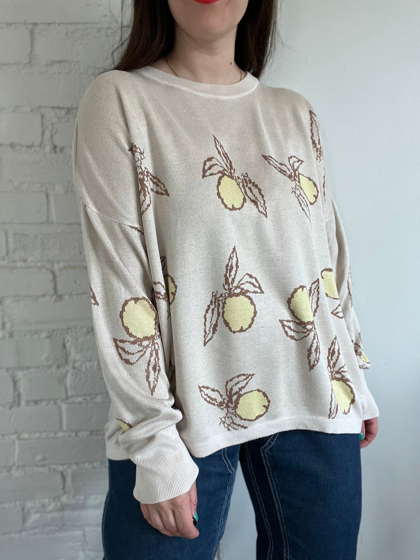 Oversized Relaxed Lemon Sweater - XXL