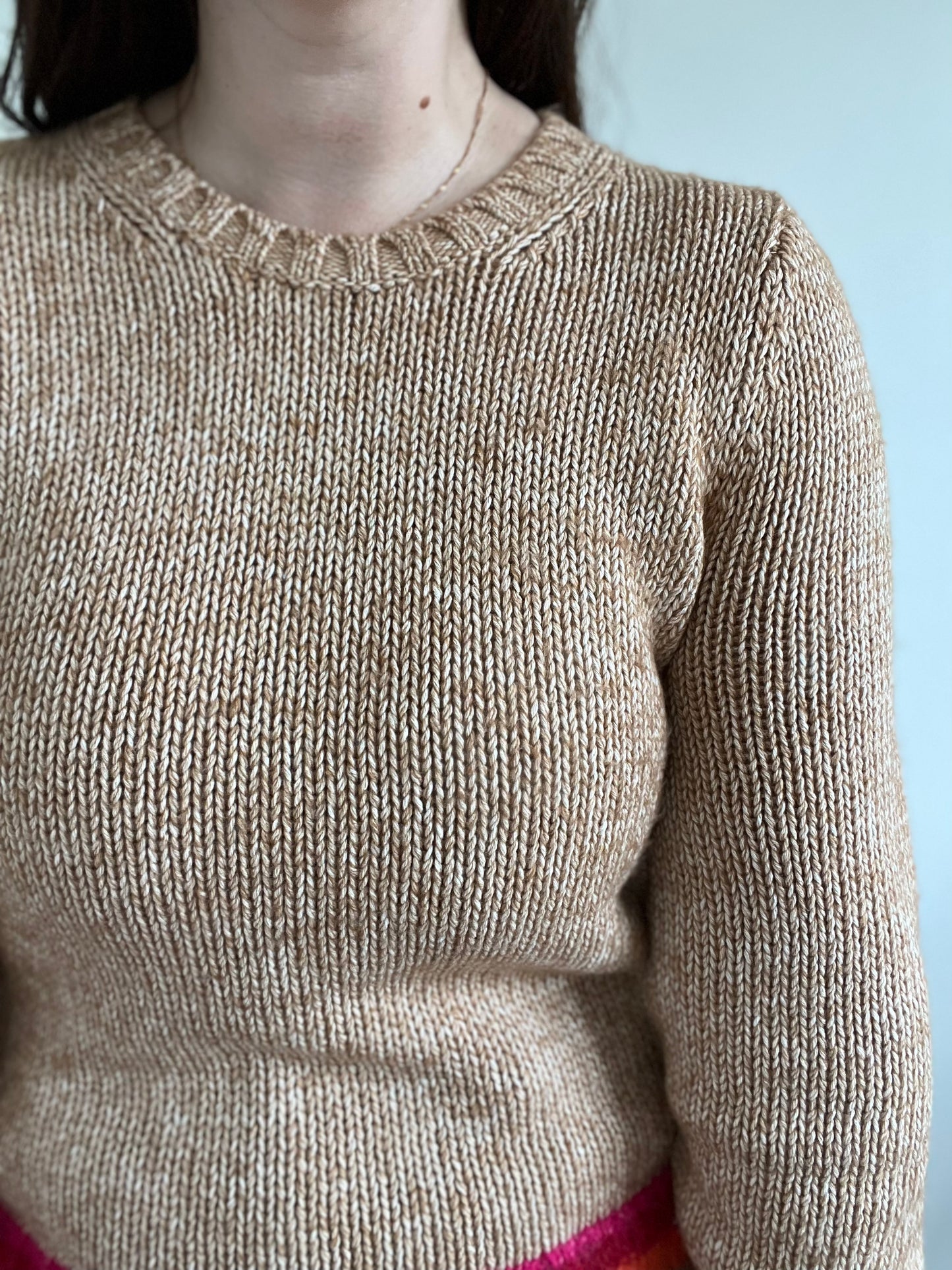 Brown & Multicolour Knit Sweater - S