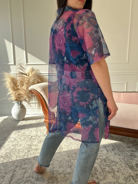 Sheer Tie Dye Cover Up  - One Size