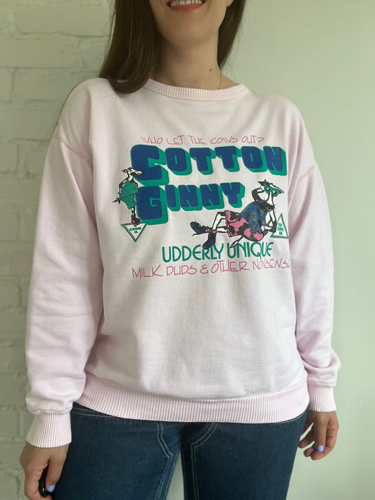 Vintage Cotton Ginny Cow Sweater  - XL