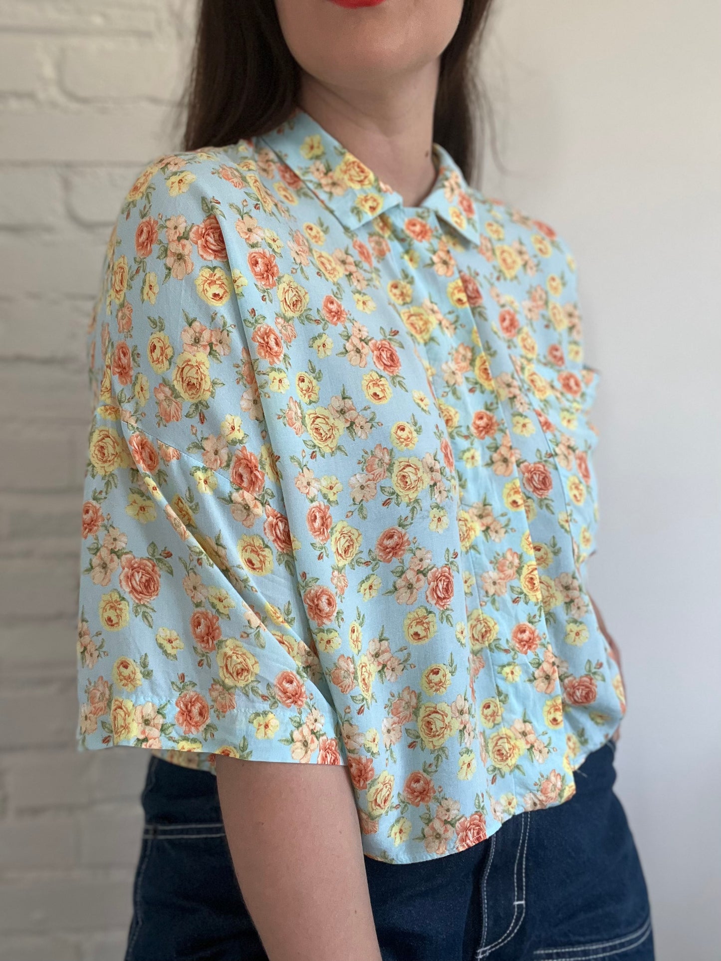 Zara Crop Floral Shirt - M