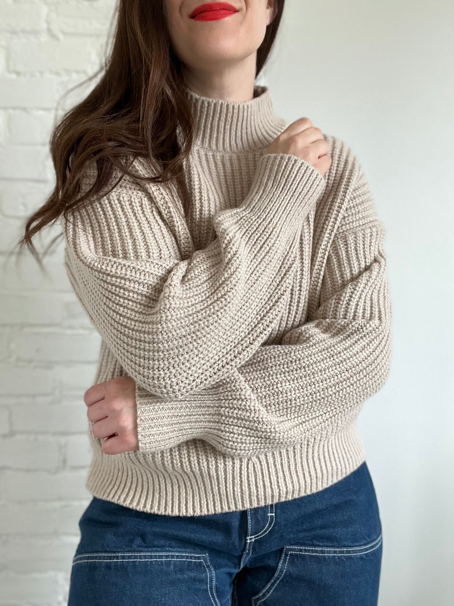 Creamy Rib Knit Sweater - XL