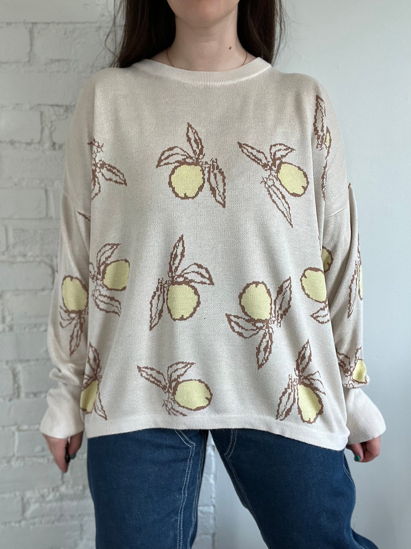 Oversized Relaxed Lemon Sweater - XXL