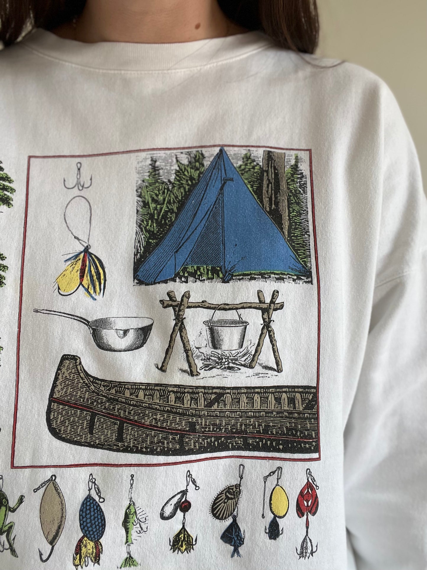 Foodie Fish Campground Sweater - XL
