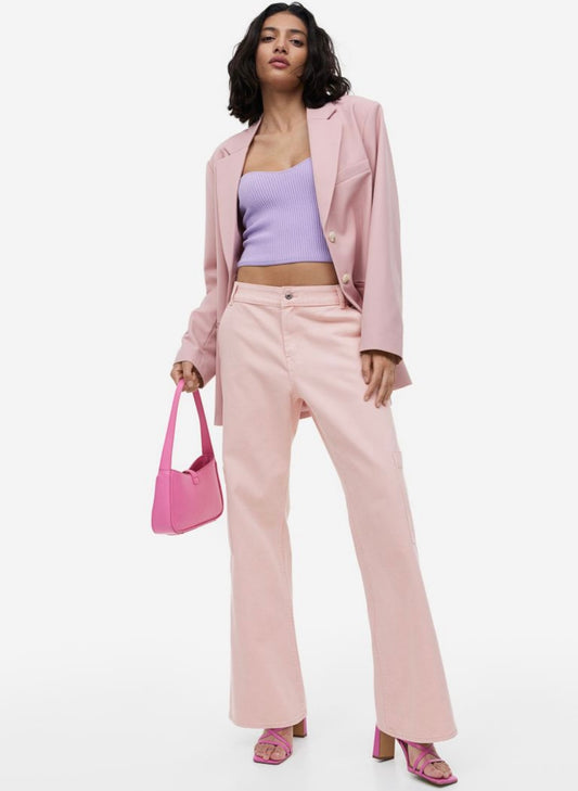 *NEW* Pink Wide-Leg Cargo Pants - 12