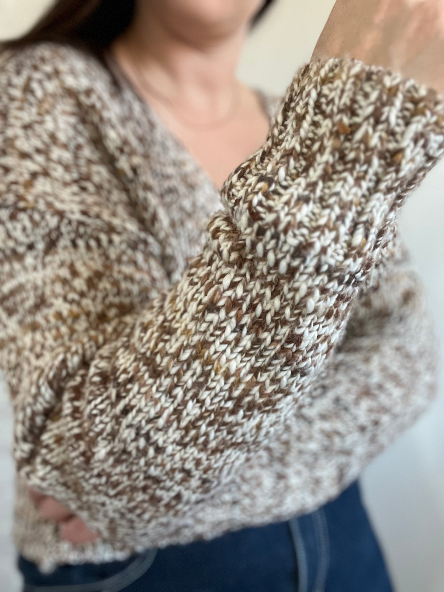 Oatmeal Knit Crop Cardigan - S/M