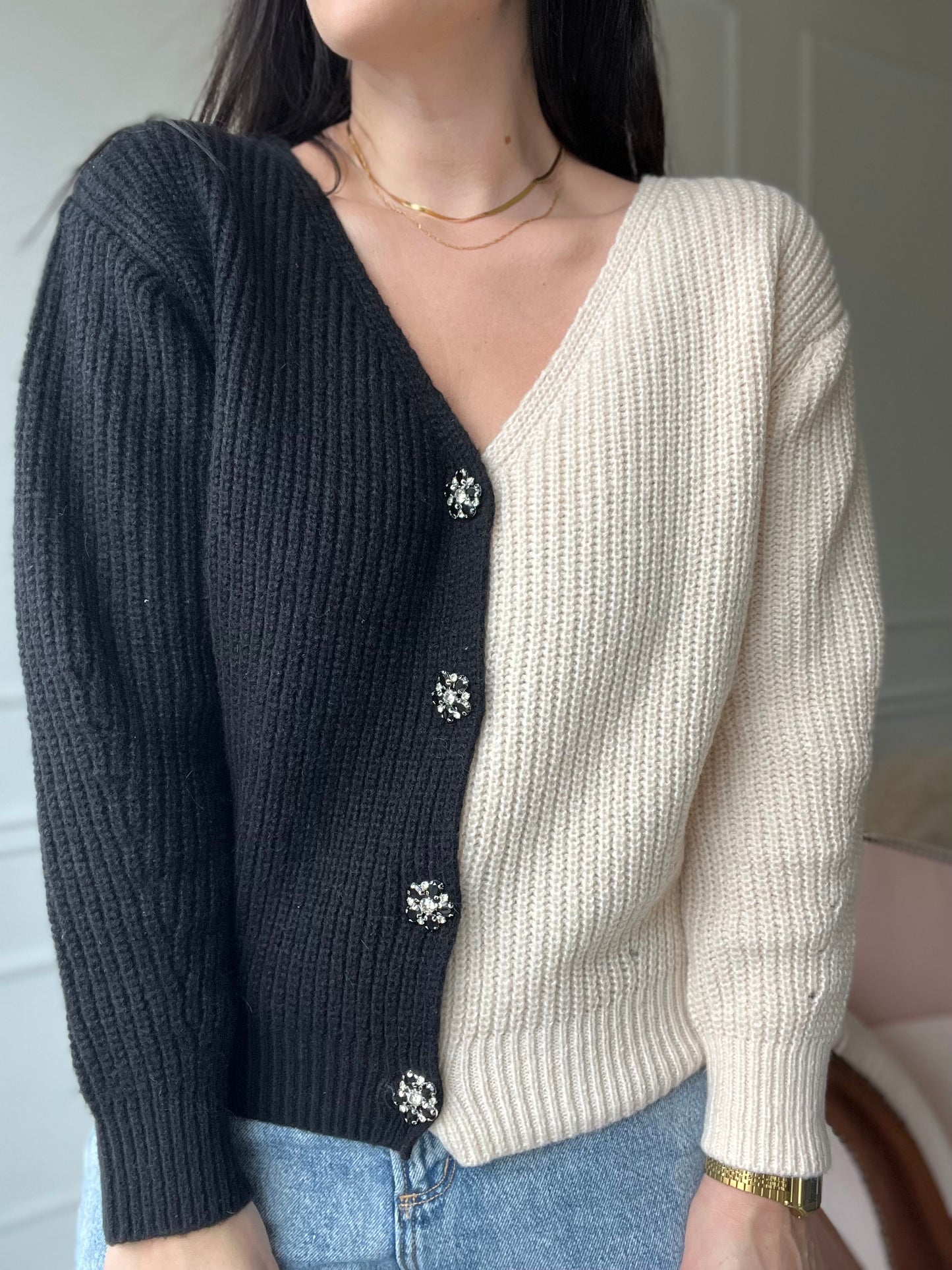 Half & Half Knit Sweater - Size M