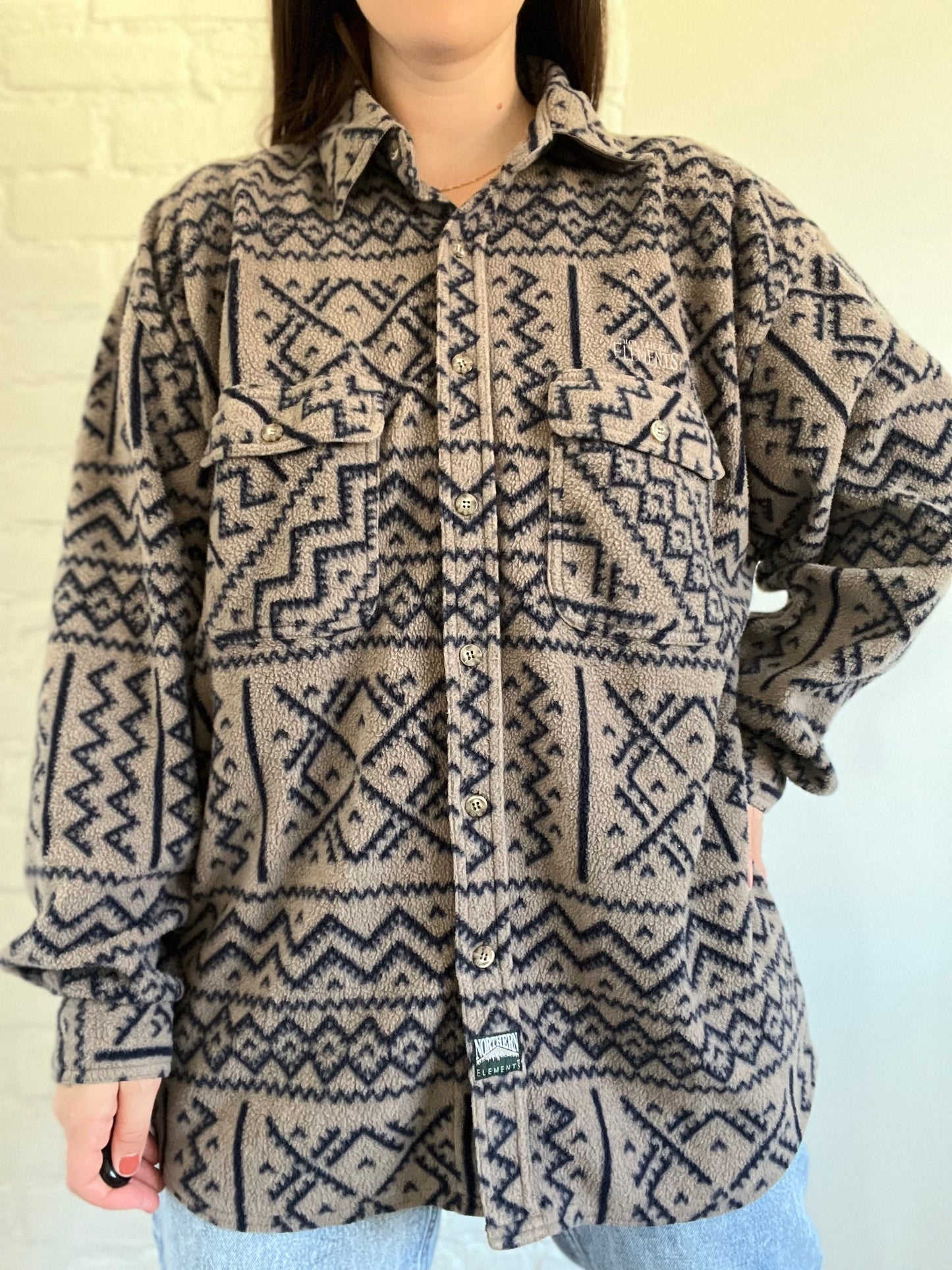Retro Neutral Fleece Shirt - XL
