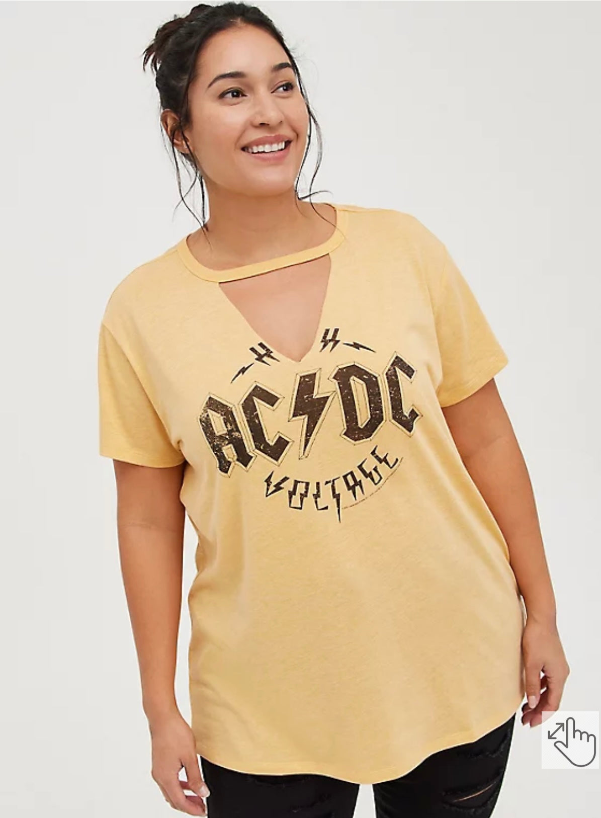 AC/DC Gold Choker Top  - Womens 3X